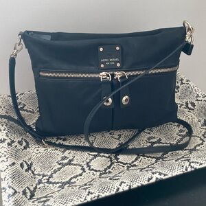 Henri Bendel Black Crossbody Bag with Gold Accents